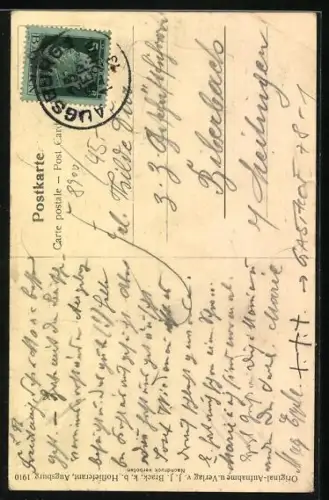 AK Augsburg, Gasthof Brauerei Kohleis Albrecht Pfeiffer mit Strasse u. Kindergruppe