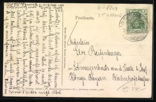 AK Olbersdorf, Heimatfest 1908, Kirche, Gasthaus