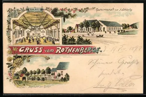 Lithographie Hasbergen /Osnabrück, Gasthaus Rothenberge, Bes. H. Schierke