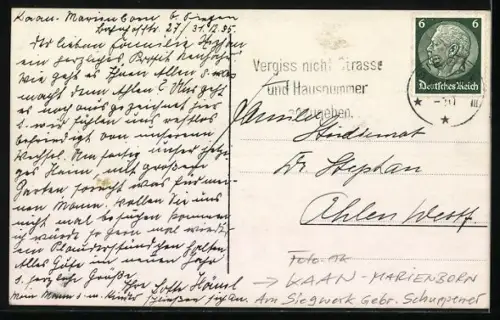 Foto-AK Kaan-Marienborn, Am Siegwerk, Gebr. Schuppener