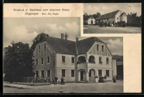 AK Göggingen / Augsburg, Gasthaus zum eisernen Kreuz, Bes. Jos. Degle