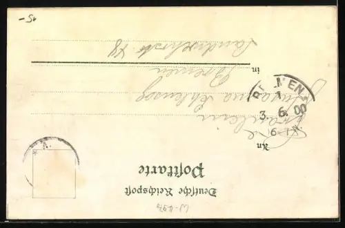 Lithographie Bergkirchen / Bad Oeynhausen, Kirche, Gasthof zur Wilhelmsquelle von A. Niedermeyer