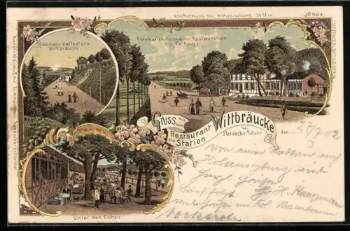 Lithographie Herdecke a. d. Ruhr, Restaurant Wittbräuke, Unter den Eichen