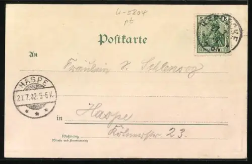 Lithographie Herdecke a. d. Ruhr, Restaurant Wittbräuke, Unter den Eichen