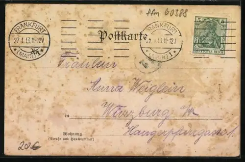 Lithographie Bergen / Maintal, Gasthaus zum Löwen, Rathaus, Ortsansicht