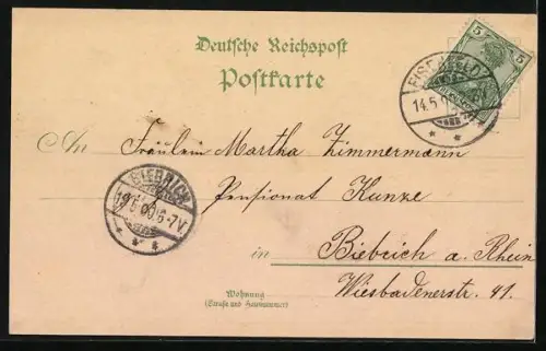 Lithographie Eisern, Restaurant W. Schmidt, Totalansicht