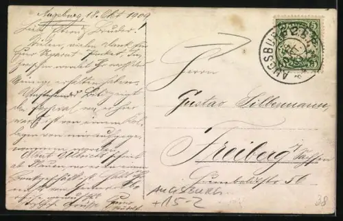 Foto-AK Augsburg, Zeppelin und Zuschauer auf dem Flugfeld