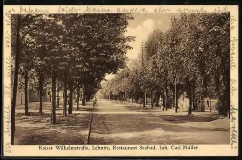 AK Lehnitz, Blick in die Kaiser Wilhelmstrasse