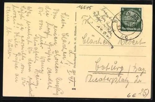 AK Lehnitz, Blick in die Kaiser Wilhelmstrasse