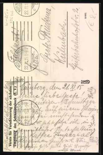 Künstler-AK Nürnberg, Aussichtsturm auf der Gritz