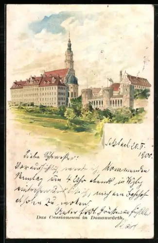 Lithographie Donauwörth, Ansicht vom Cassianeum