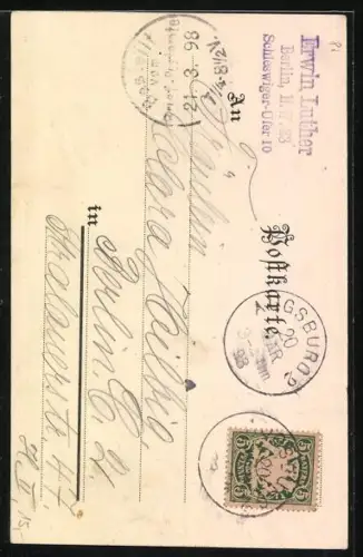 Lithographie Augsburg, Blick auf die Stadtmetzg