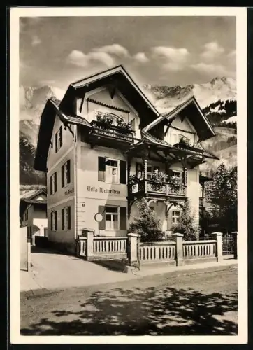 AK Garmisch, Hotel Villa Wetterstein, Achenfeldstrasse 3, Bes. Rosa Bader