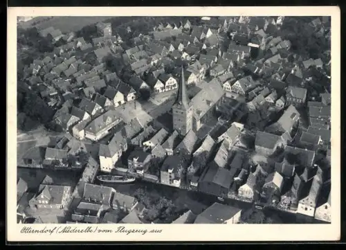 AK Otterndorf (Niederelbe), Ortsansicht vom Flugzeug aus