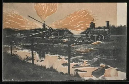 AK Hamburg-Neuengamme, Entzündung von Erdgas am 6. November 1910