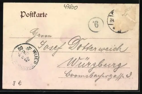 AK Crefeld, Blick in die Rheinstrasse