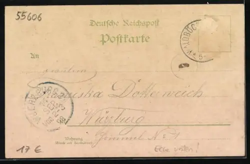 Lithographie Kirn / Nahe, Ortsansicht mit Kyburg, Kreuznach und die Nahe