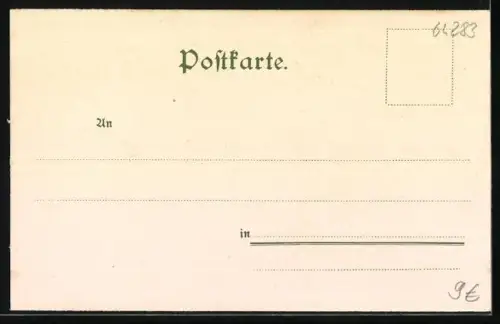 Lithographie Darmstadt, Panorama von der Ludwigshöhe, Marktplatz, Glockenspiel, Schloss Kranichstein