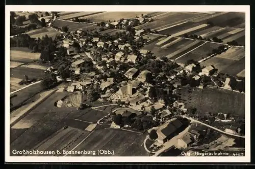 AK Grossholzhausen b. Brannenburg, Teilansicht, Fliegeraufnahme