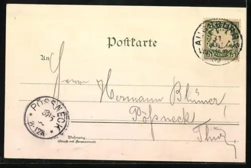 Lithographie Augsburg, Rothes Thor, St. Ulrichskirche