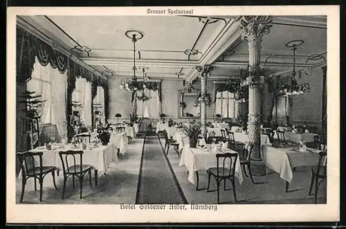 AK Nürnberg, Hotel Goldener Adler, Grosser Speisesaal