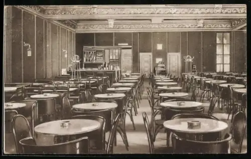 AK Nürnberg, Hotel Kaffee Königshof, Besitzer Franz Dorn, Blick in den Speisesaal