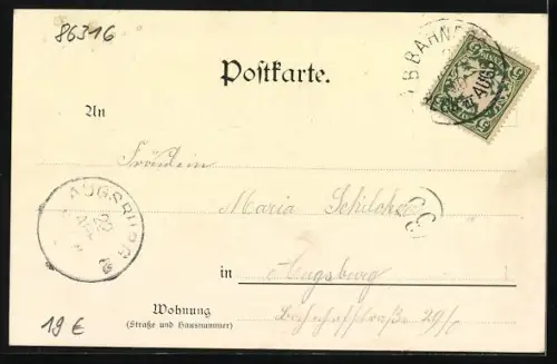 AK Friedberg / Augsburg, Totalansicht und Wehr