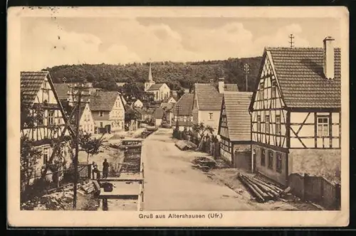 AK Altershausen /Ufr., Blick in den Ort