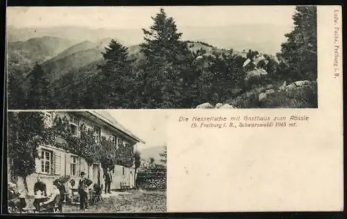 AK Freiburg i. B., die Nessellache mit Gasthaus zum Rössle