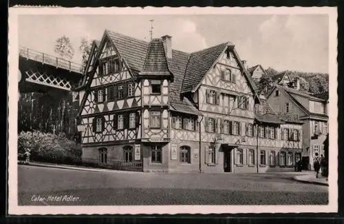 AK Calw, Blick zum Hotel Adler