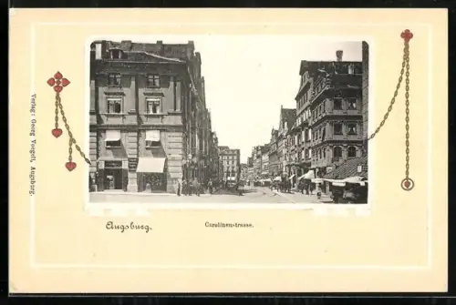 AK Augsburg, Partie an der Carolinenstrasse