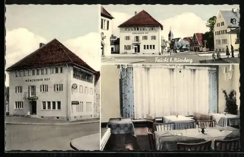 AK Feucht, Gasthaus Münchener Hof, Inh. Geschw. Kitzmüller, mehrere Ansichten, innen und aussen