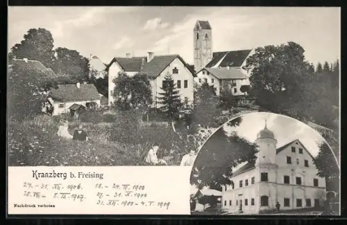 AK Kranzberg / Freising, Ortsansicht und Strassenpartie