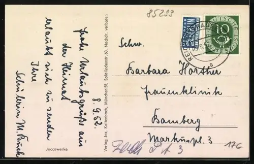 Künstler-AK Reichertshausen a. d. Ilm, Joccawerke, Mariannenhof, Teilansicht