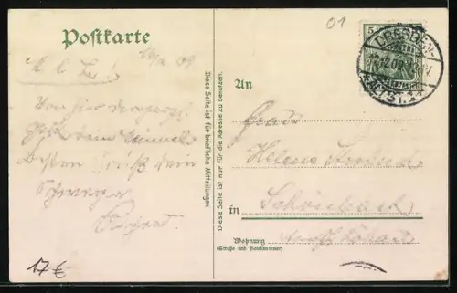 Lithographie Dresden, Gaststätte Bärenschänke, Webergasse 27 u. Zahnsgasse 16, Aussen- und Innenansicht