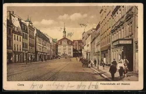 AK Gera, Heinrichstrasse mit Museum