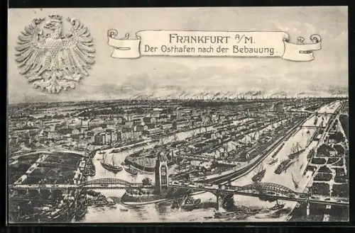 AK Frankfurt-Ostend, Der Osthafen nach der Bebauung