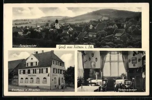 AK Fützen, Gasthaus zum Hirschen, Nebenzimmer, Totalansicht