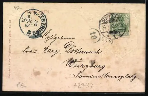 AK Duisburg, Partie am Rathaus, Stadtwappen