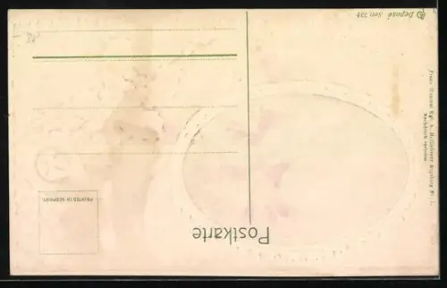 AK Augsburg, Fuggerhaus, Mistelzweig im Schnee, Neujahrsgruss