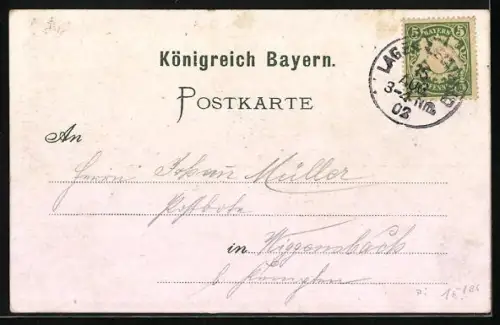 Lithographie Lager Lechfeld, Gesamtansicht, Infanterie beim Schiessen