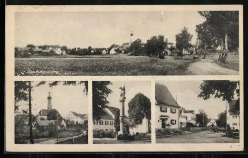 AK Oberschöneberg, Kirche, Denkmal, Strassenpartie