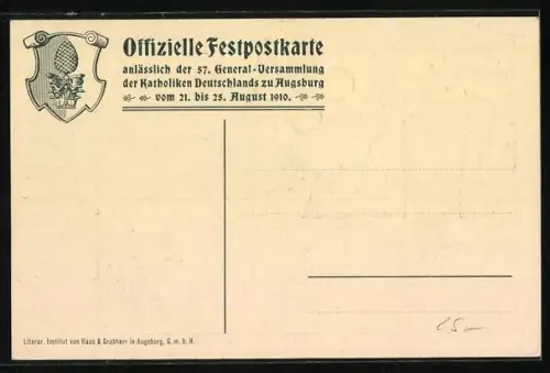 AK Augsburg, 57. Generalversammlung der KAtholiken Deutschlands 1910
