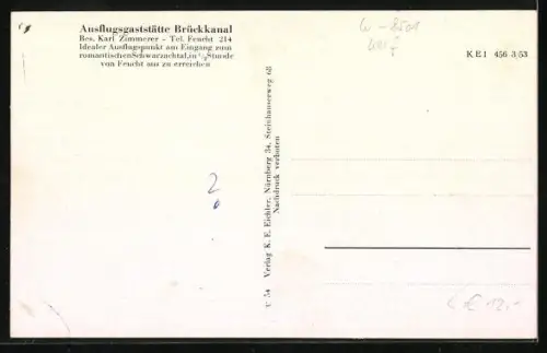 AK Feucht, Wald-Gasthof zum Brückkanal