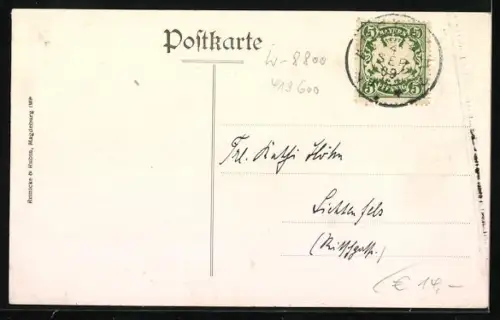 AK Ansbach / Bayern, Neuer Weg mit Wohnhäusern & Passanten