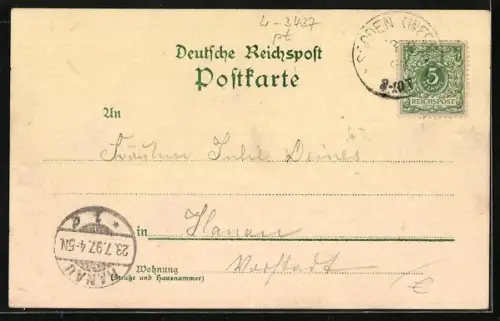 Lithographie Bad Sooden a. d. Werra, Waldgasthaus Westerburg, Badepark, Ludwigstein