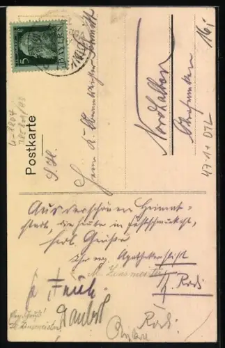 AK Dinkelsbühl, 25. Stiftungsfest der Studentenschaft Vernesia 1912, Wappen