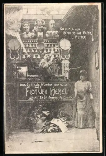 AK Musiker Flor van Hemel spielt 13 Instrumente zugleich, Exzentriker
