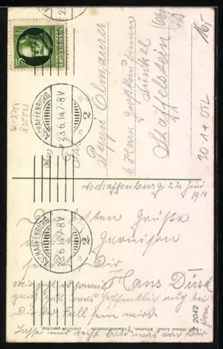 AK Aschaffenburg, Soldaten mit Gewehr