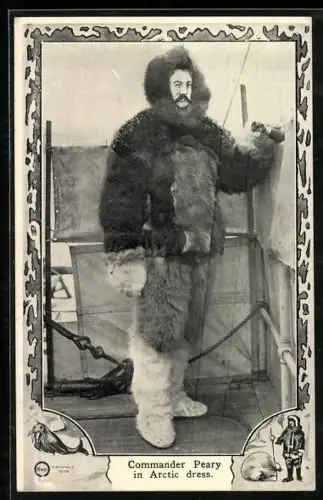 AK Commander Peary in Artic dress, Expedition